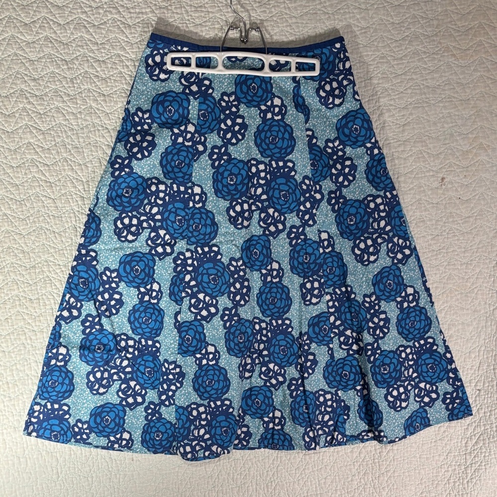 Boden Blue Floral A-Line Skirt 100% cotton skirt and lining